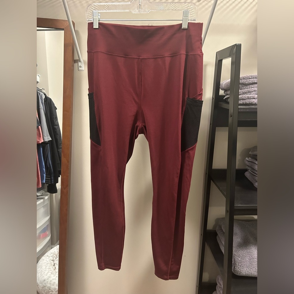 PopFit red/burgundy leggings - Austen style - XL